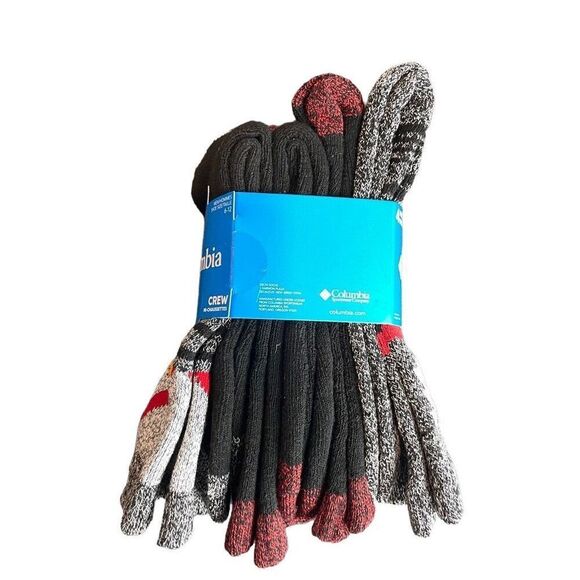 Columbia Men's Black Gray Crew Socks Set of 4 New - Picture 4 of 6